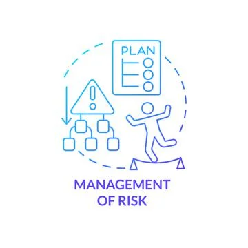 Management of risk blue gradient concept icon Stock Illustration
