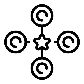 Management scheme icon outline vector. Project teamwork Illustrazione stock