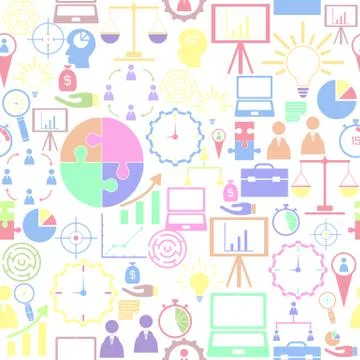 Management seamless pattern background icon. Stock Illustration