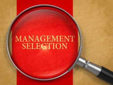 Management Selection Concept through Magnifier Stock Illustration
