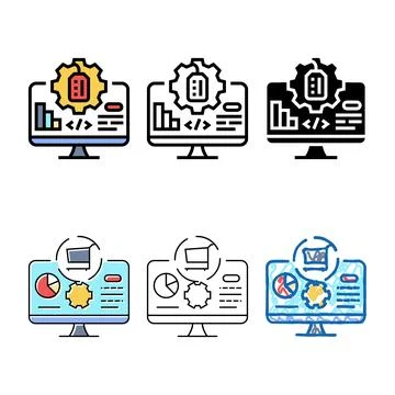 Management software diversity technical sales engineer color icon vector Illustrazione stock