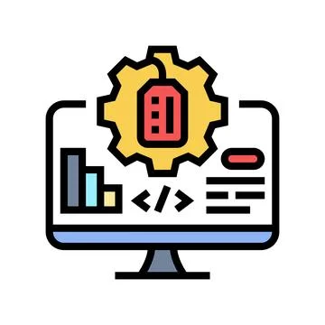 Management software technical sales engineer color icon vector illustration Stockillustratie