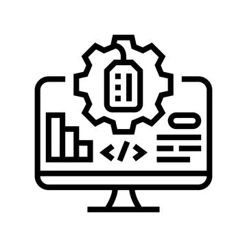 Management software technical sales engineer line icon vector illustration Stock Illustration