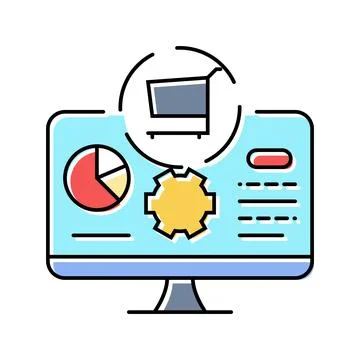 Management software technical sales engineer color icon vector illustration Stockillustratie