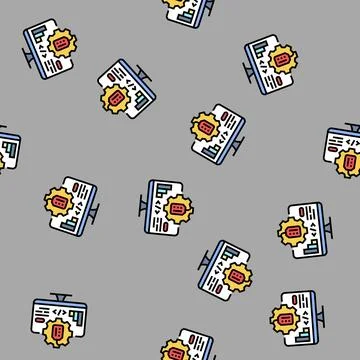 Management software technical sales engineer vector seamless pattern 스톡 일러스트