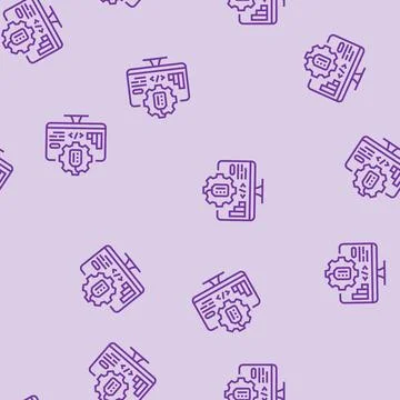 Management software technical sales engineer line seamless pattern Stock Illustration