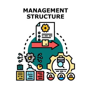 Management structure developing business workflow process Stock Illustration