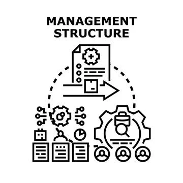 Management structure developing business workflow process Stock Illustration