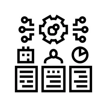 Management tasks line icon vector illustration 스톡 일러스트
