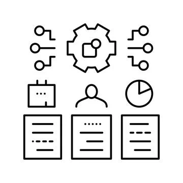 Management tasks line icon vector illustration イラスト素材