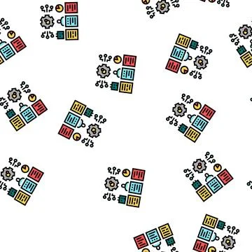 Management tasks vector seamless pattern Stock Illustration