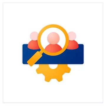 Management team identification flat icon Stock Illustration