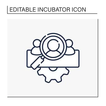 Management team identification line icon Stock Illustration