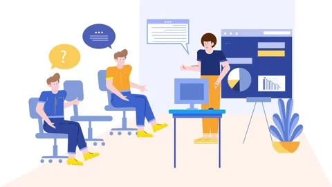 Management team project training illustration business animated video Stock Footage 281764004