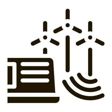 Management of wind energy technicians icon Vector Glyph Illustration Stock Illustration