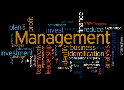 Management, word cloud concept Stock Illustration