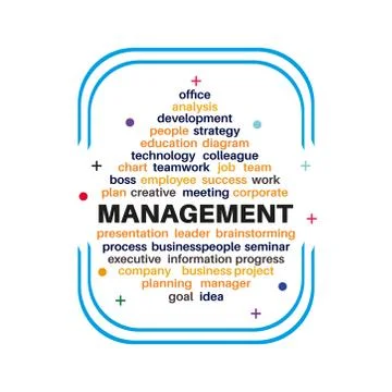 Management word cloud isolated on white background. Stock Illustration