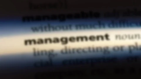 Management word in a dictionary. Stock Footage 99563307