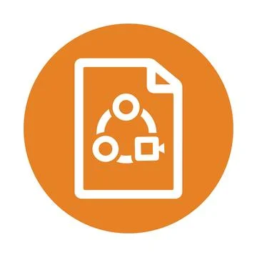 Management, workflow icon / orange vector Illustrazione stock