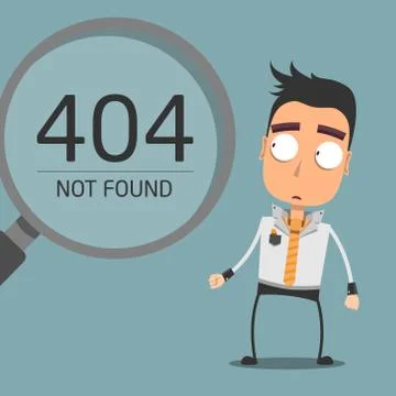 Manager. 404 Error Page not found. Vector illustration. Stock Illustration