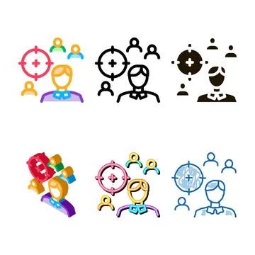 Manager aim target icon vector outline modern Stock Illustration