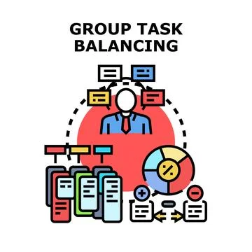 Manager allocating tasks and balancing workload concept Ilustração Stock