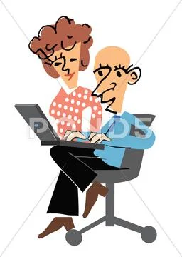 Manager and secretary Stock Illustration
