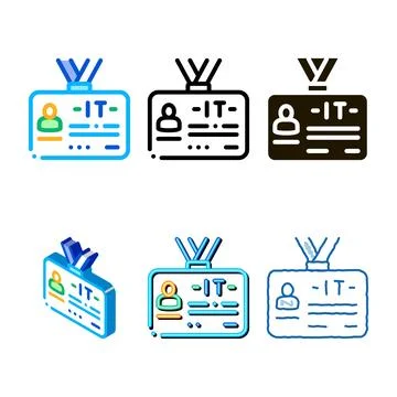 Manager badge icon vector outline variants 库存插图