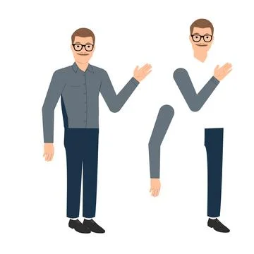 Manager of bank character for animation Иллюстрация