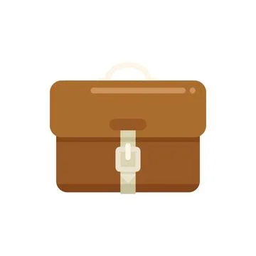 Manager briefcase icon flat vector. Document bag Stock Illustration