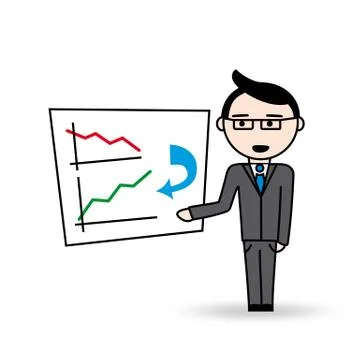 Manager with business plan Illustrazione stock