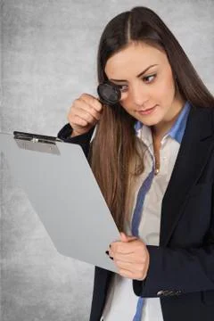 Manager carefully read the documents Stock Photos