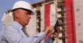 Manager Checking Plans Use Digital Tablet Modern Technology Engineer Work Day 4k or 4k+ Resolution