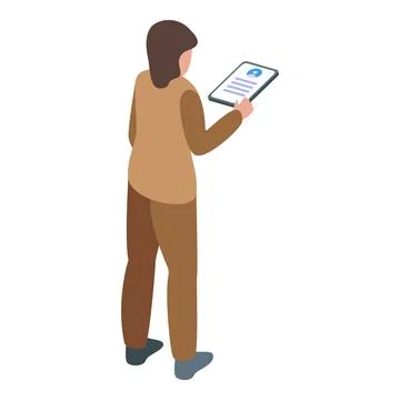 Manager client know icon isometric vector. Customer document Illustrazione stock