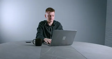 The manager communicates with video chat colleagues Video stock 137669584