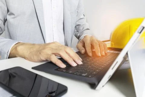 Manager, Communication and Management via Computer Devices Stock Photos