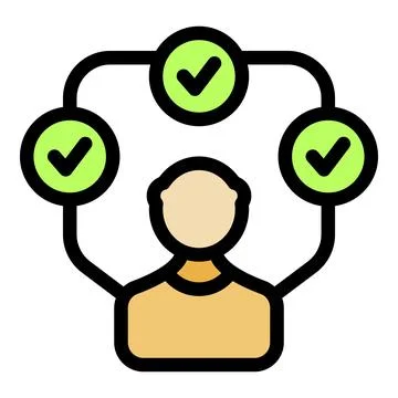 Manager completing tasks, checking all points, and achieving business goals Stock Illustration
