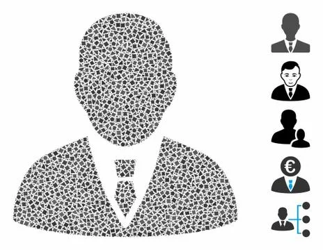 Manager Composition Icon of Trembly Elements Stock Illustration