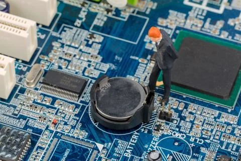 Manager on computer board Stock Photos