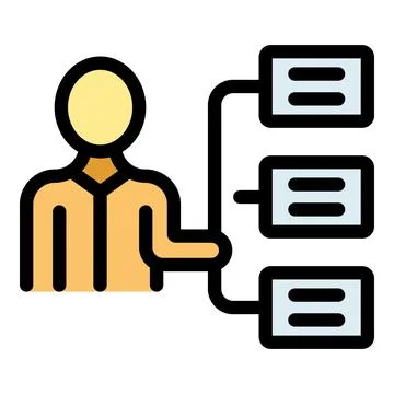 Manager connecting three servers in data center representing big data manag.. Illustrazione stock