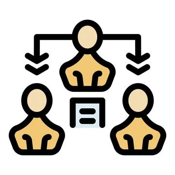 Manager delegating tasks to employees, workflow and collaboration in busine.. Stock Illustration