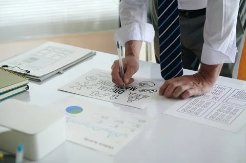 Manager Developing Digital Marketing In Office Stock Photos