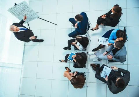 Manager discussing a new project with the working group Stock Photos