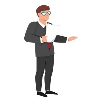 Manager with documents icon cartoon vector. Folder work Illustrazione stock
