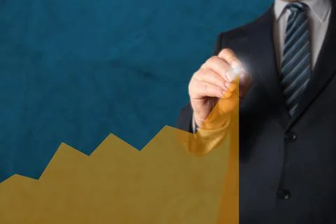 Manager drawing a chart or graph with a marker Foto stock