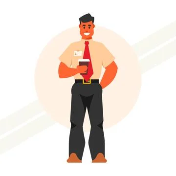 Manager-drinks-coffee Stock Illustration