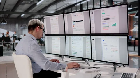 Manager Editing Risk Audit, Compliance And Annual Report Documents Stock Footage 333397922