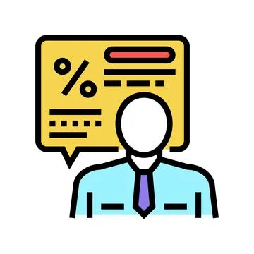 Manager explaining loan color icon vector illustration 스톡 일러스트