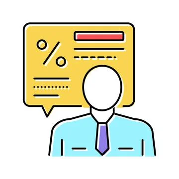 Manager explaining loan color icon vector illustration Stock Illustration