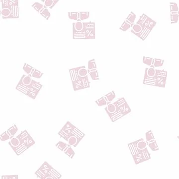 Manager explaining loan glyph seamless pattern Stock Illustration